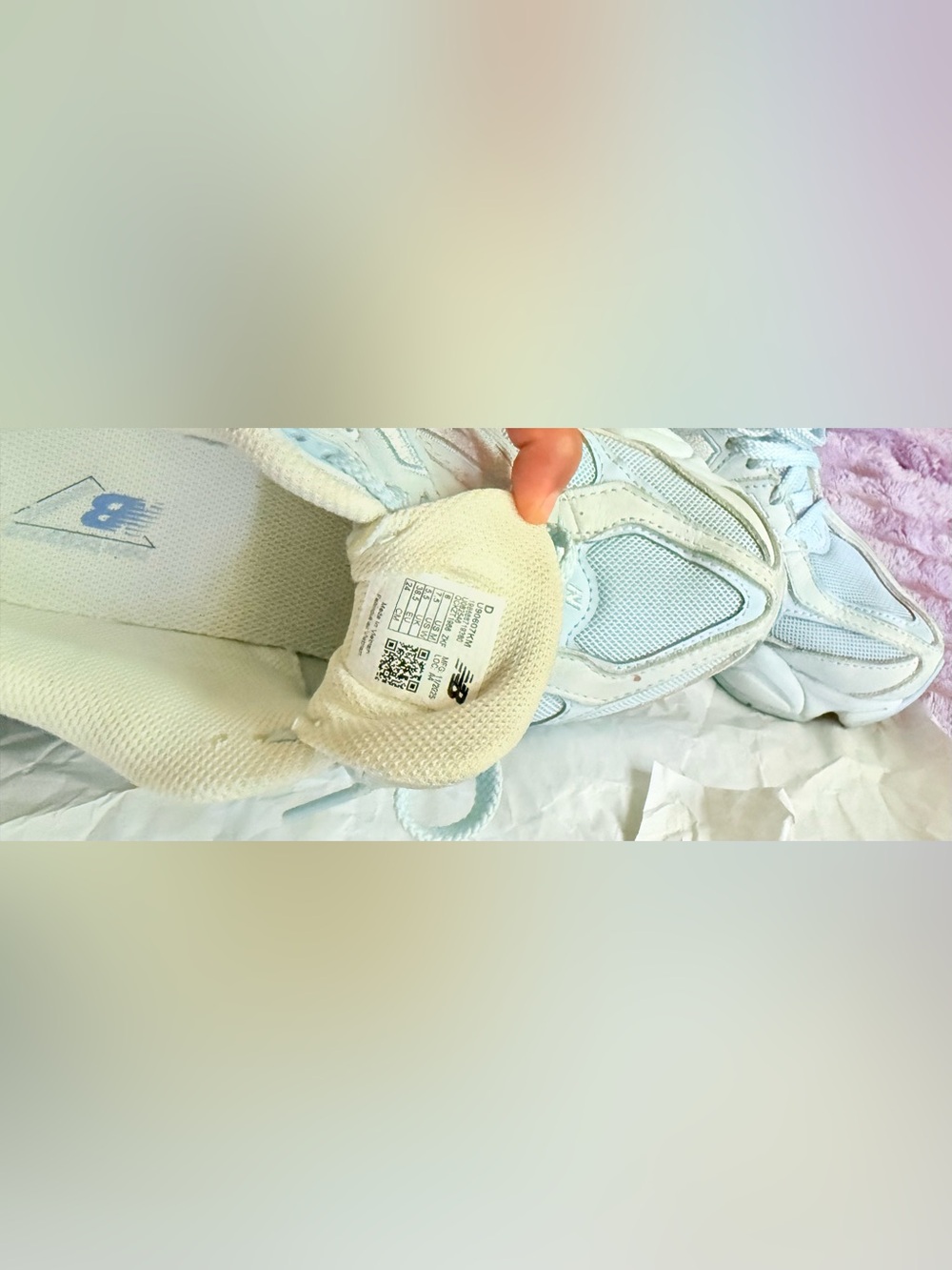 New Balance Women's Pastel Blue 9060 Sneakers - Picture 6 of 7